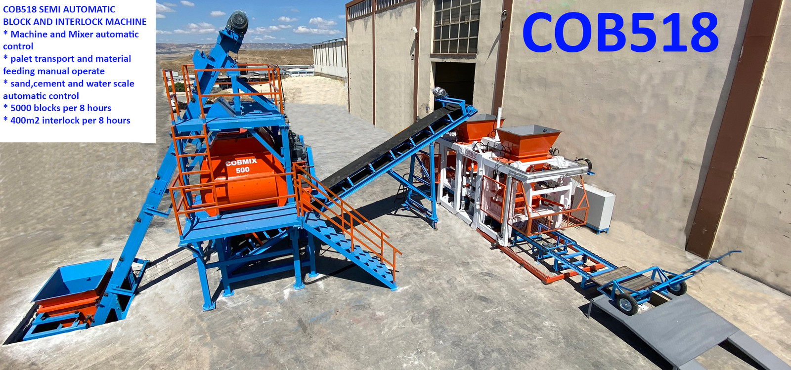 COBMAC COB 518 Block & Interlock Machine